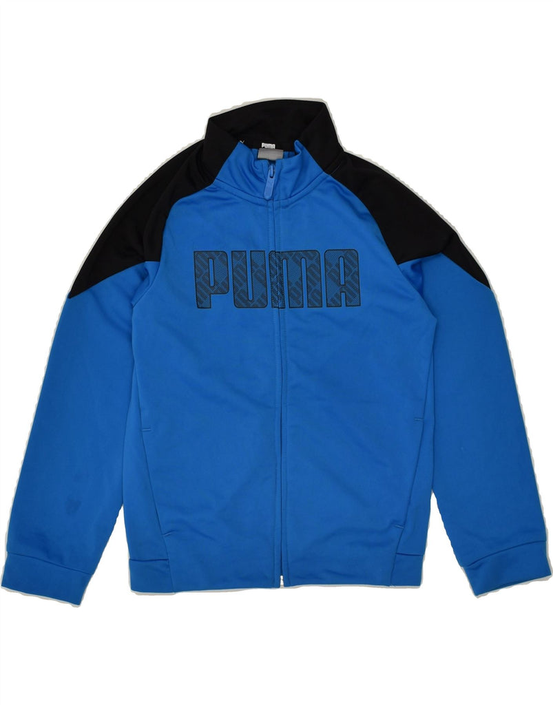 PUMA Boys Graphic Tracksuit Top Jacket 7-8 Years  Blue Colourblock | Vintage Puma | Thrift | Second-Hand Puma | Used Clothing | Messina Hembry 