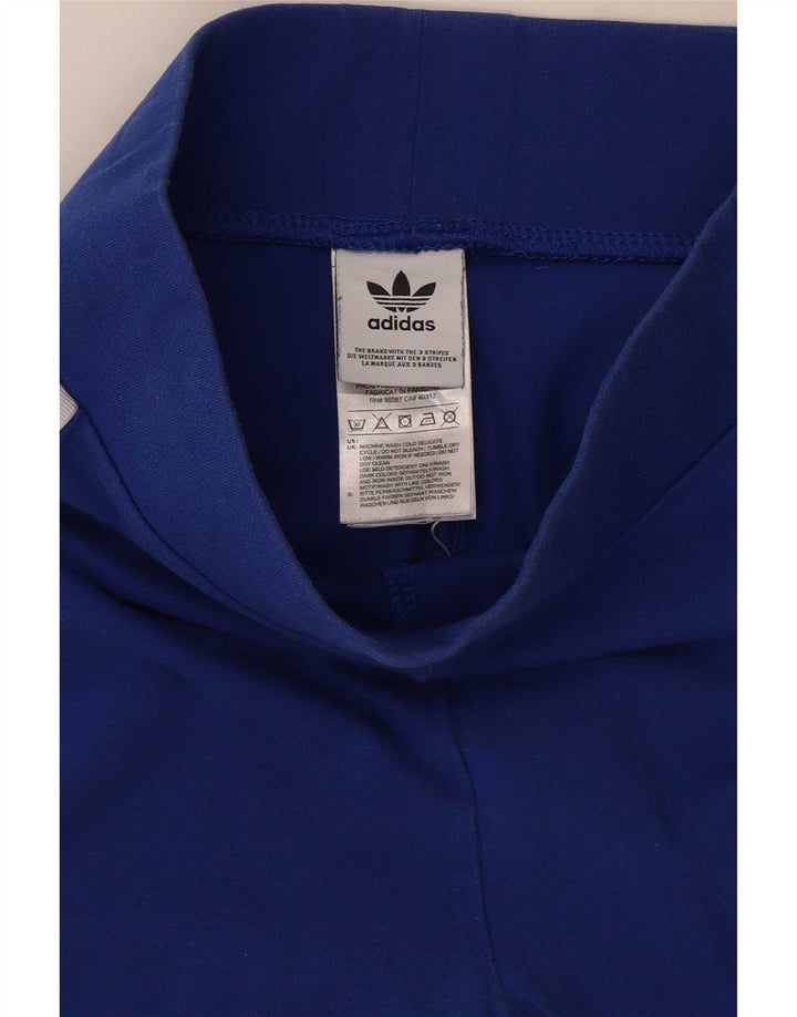 Adidas Womens Leggings UK 8 Small Blue Cotton