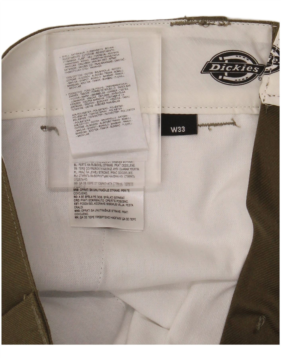 DICKIES Mens Chino Shorts W33 Medium  Khaki Cotton