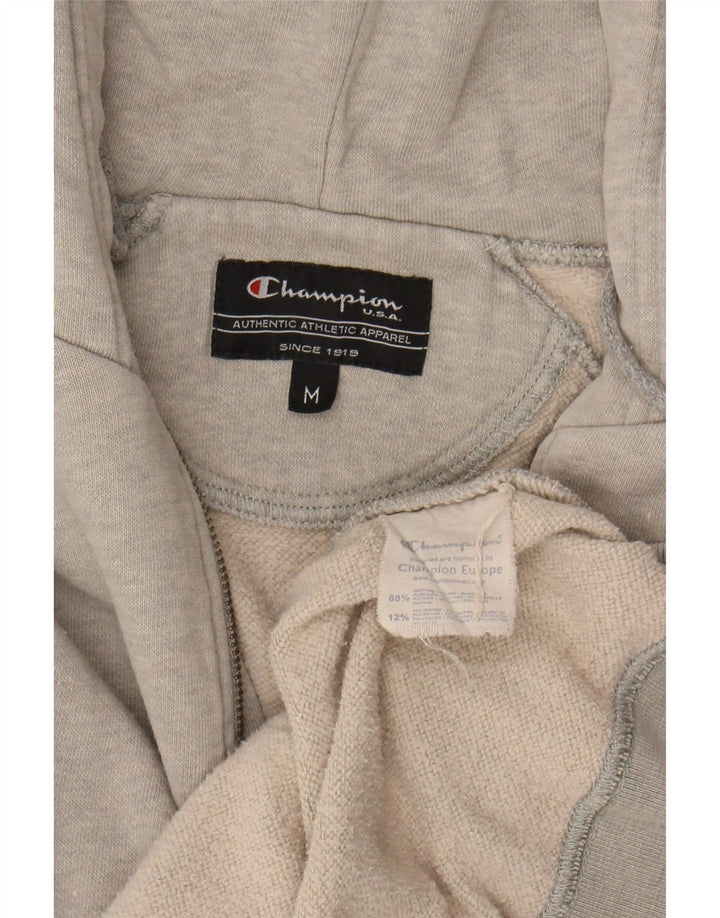 CHAMPION Mens Zip Hoodie Sweater Medium Grey Cotton