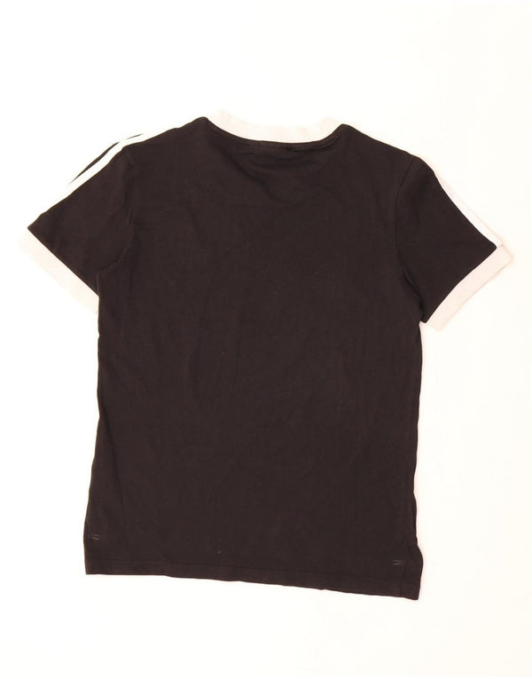 Adidas Womens T-Shirt Top UK 8 Small Black Cotton