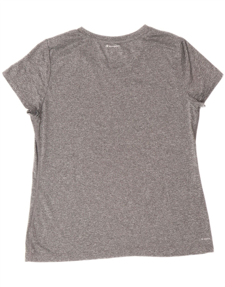 Champion Womens T-Shirt Top UK 16 Large Grey Polyester