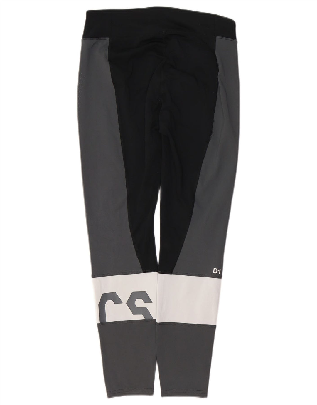 ASICS Womens Graphic Leggings UK 10 Small  Grey Colourblock