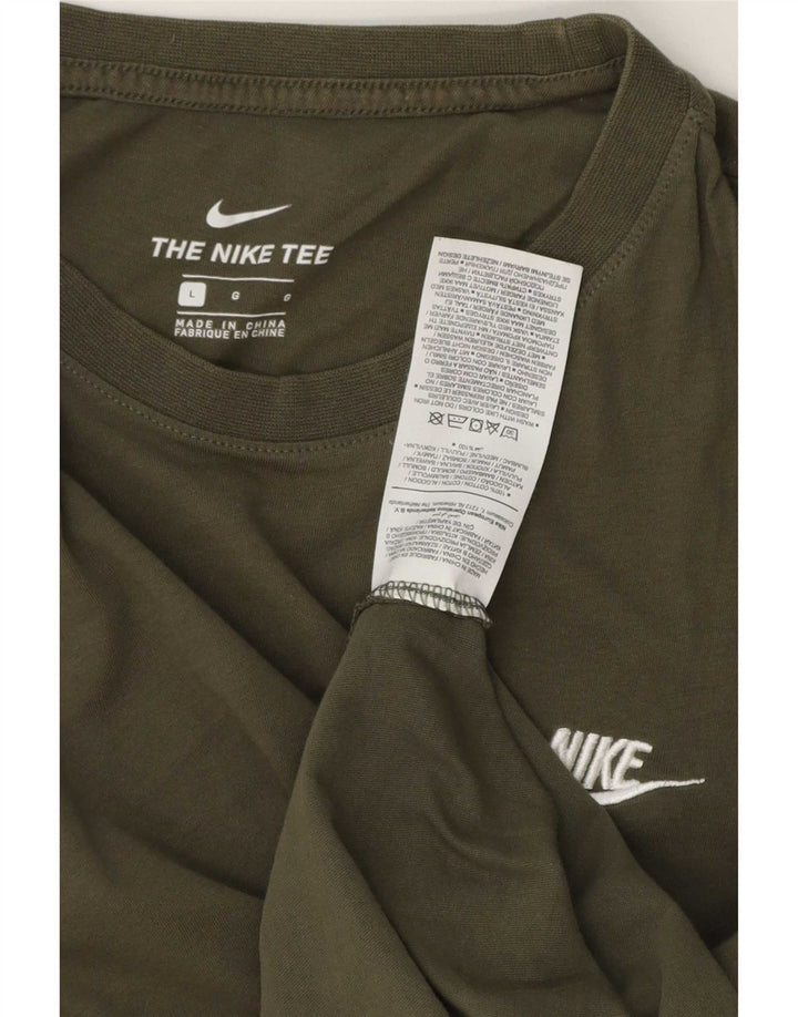 Nike Mens T-Shirt Top Large Khaki Cotton