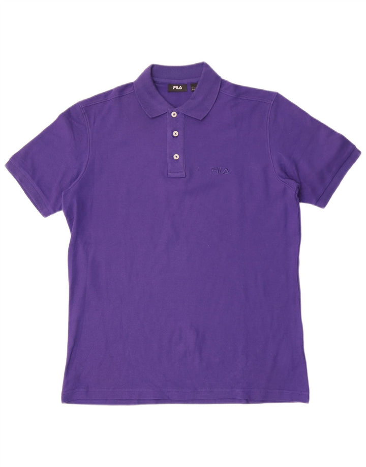 Fila Mens Polo Shirt Medium Purple Cotton