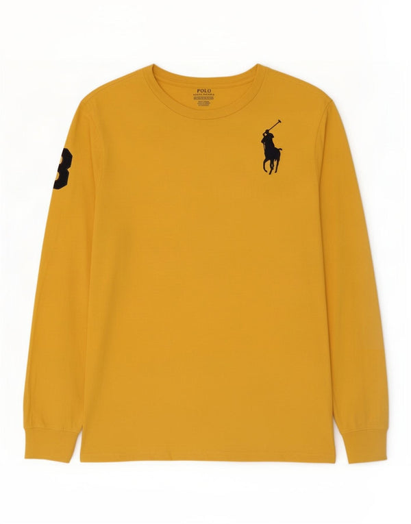 Polo Ralph Lauren Boys Graphic Top Long Sleeve 15-16 Years XL Yellow Cotton