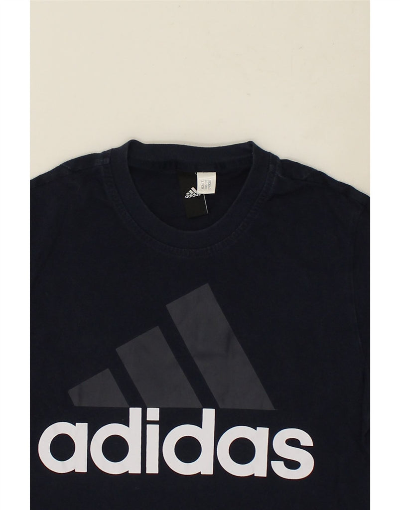 ADIDAS Mens Graphic T-Shirt Top Small Navy Blue Cotton | Vintage Adidas | Thrift | Second-Hand Adidas | Used Clothing | Messina Hembry 