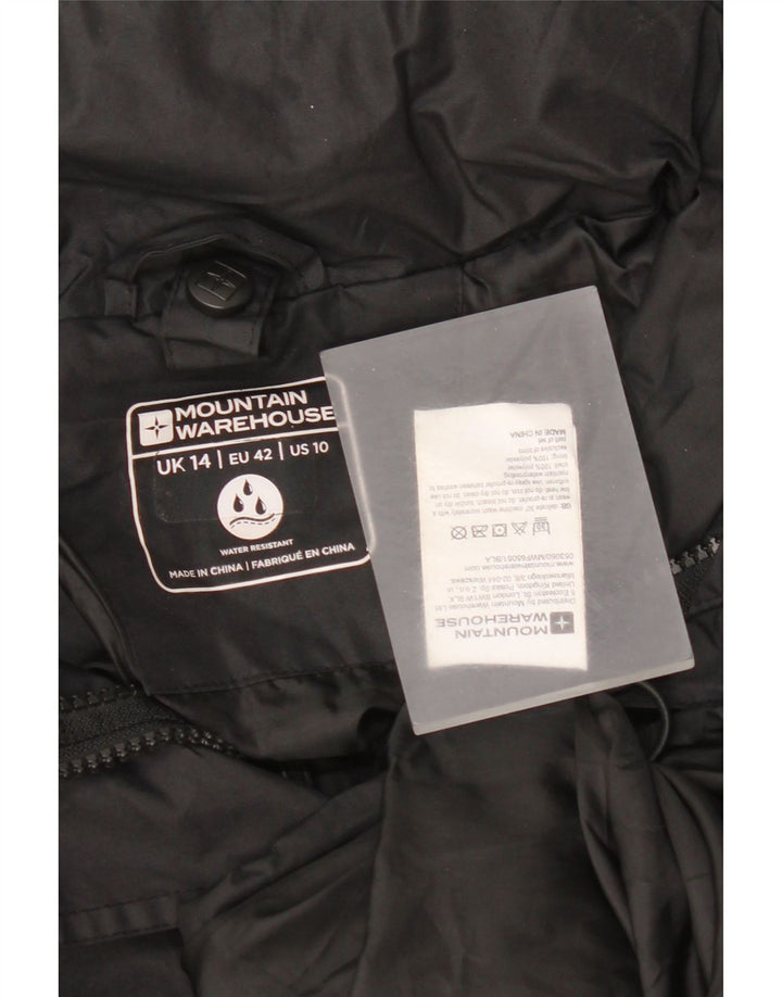 Mountain Warehouse Womens Hooded Rain Jacket UK 14 Large Black Polyester
