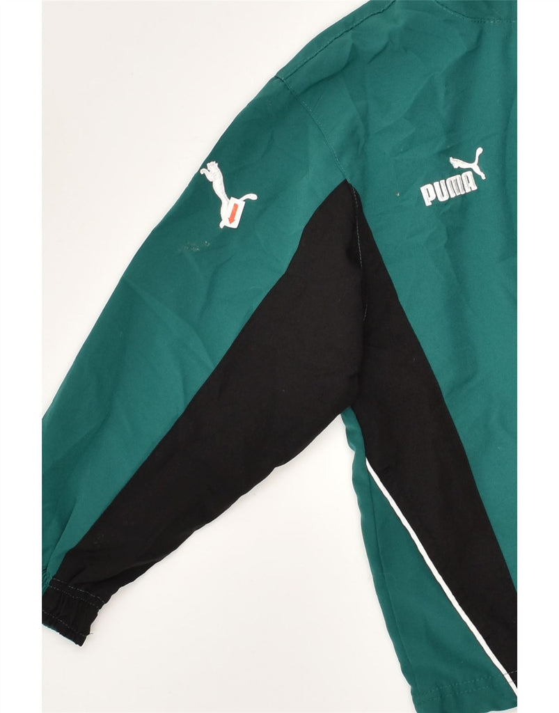 PUMA Boys Tracksuit Top Jacket 7-8 Years Small Green Polyester | Vintage Puma | Thrift | Second-Hand Puma | Used Clothing | Messina Hembry 