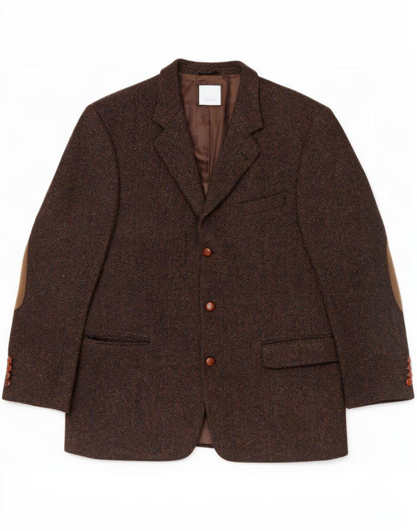 Harris Tweed Mens Mario Barutti 3 Button Blazer Jacket IT 50 Large Brown