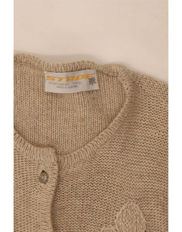 Stapf Womens Cardigan Sweater UK 12 Medium Beige Floral