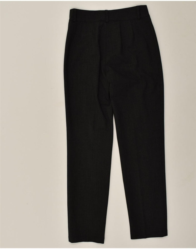 VINTAGE Womens Slim Casual Trousers IT 42 Medium L30 Black Virgin Wool | Vintage Vintage | Thrift | Second-Hand Vintage | Used Clothing | Messina Hembry 