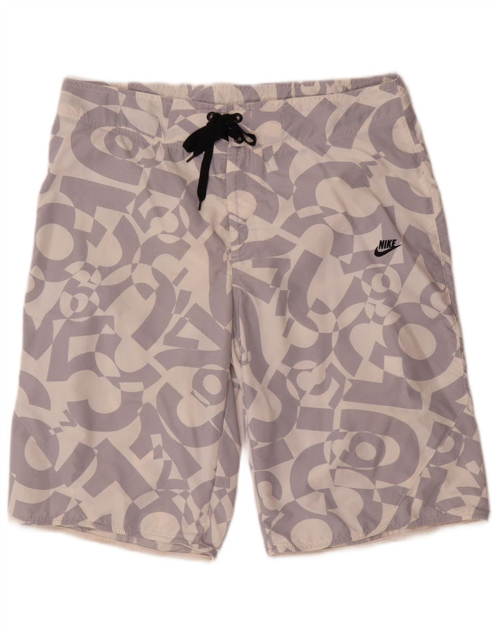 NIKE Mens Swimming Shorts Large Purple Geometric Nylon
