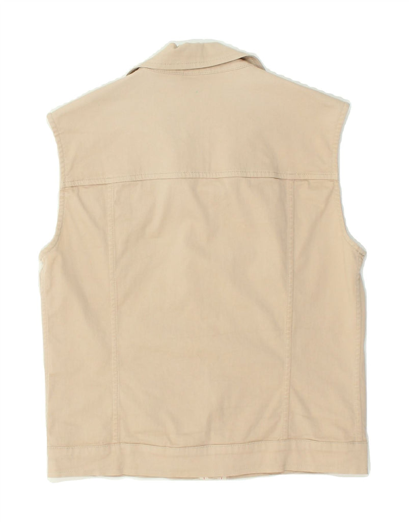 TRUSSARDI Womens Gilet IT 44 Medium Beige Cotton | Vintage Trussardi | Thrift | Second-Hand Trussardi | Used Clothing | Messina Hembry 