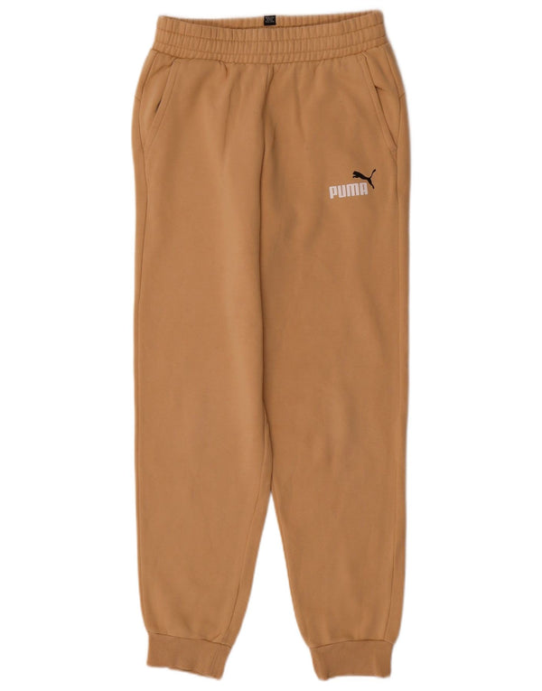 Puma Boys Tracksuit Trousers Joggers 13-14 Years Beige Cotton