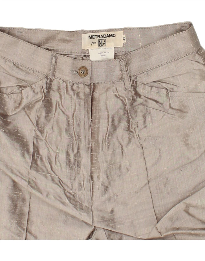 METRADAMO Womens High Waist Casual Trousers IT 42 Medium W26 L32  Grey | Vintage Metradamo | Thrift | Second-Hand Metradamo | Used Clothing | Messina Hembry 