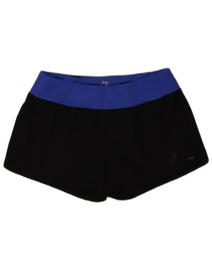 Asics Womens Sport Shorts UK 12 Medium Black Colourblock