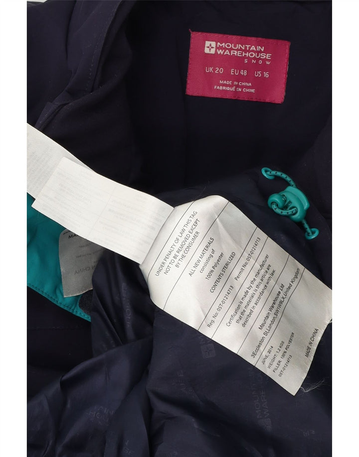 Mountain Warehouse Womens Windbreaker Jacket UK 20 2XL Navy Blue Polyester