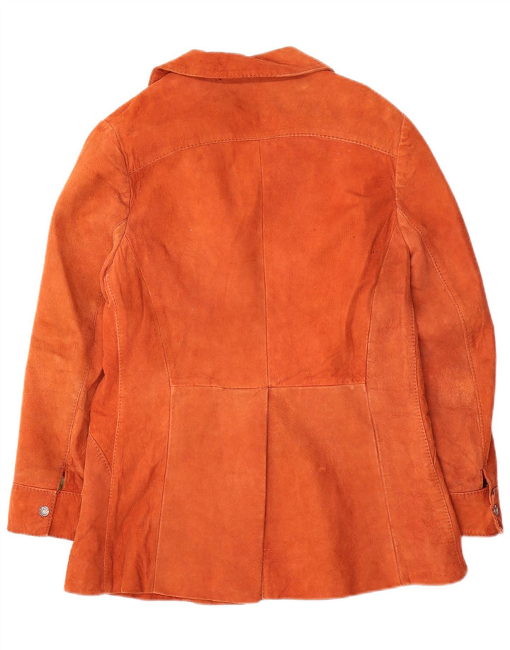 Vintage Womens Suede Jacket IT 38 XS Orange