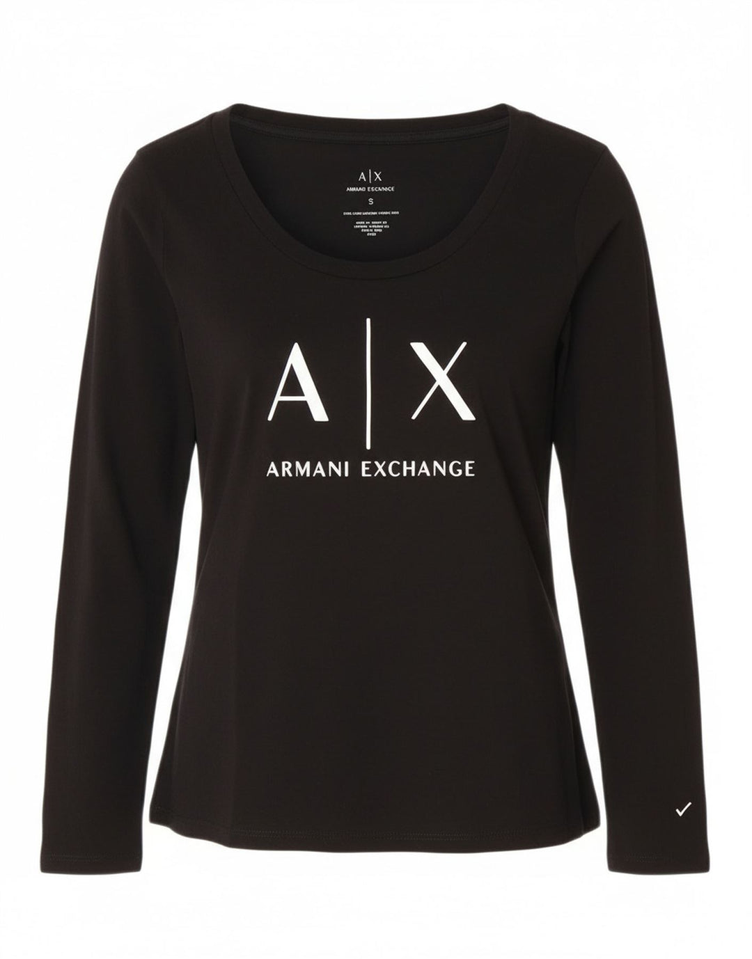 Armani Exchange Womens Graphic Top UK 8 Small Black Logo