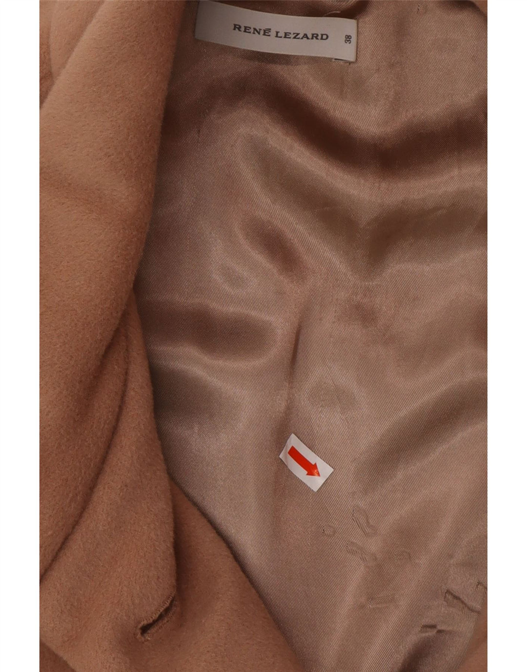 RENE LEZARD Womens Overcoat EU 38 Medium Beige Wool