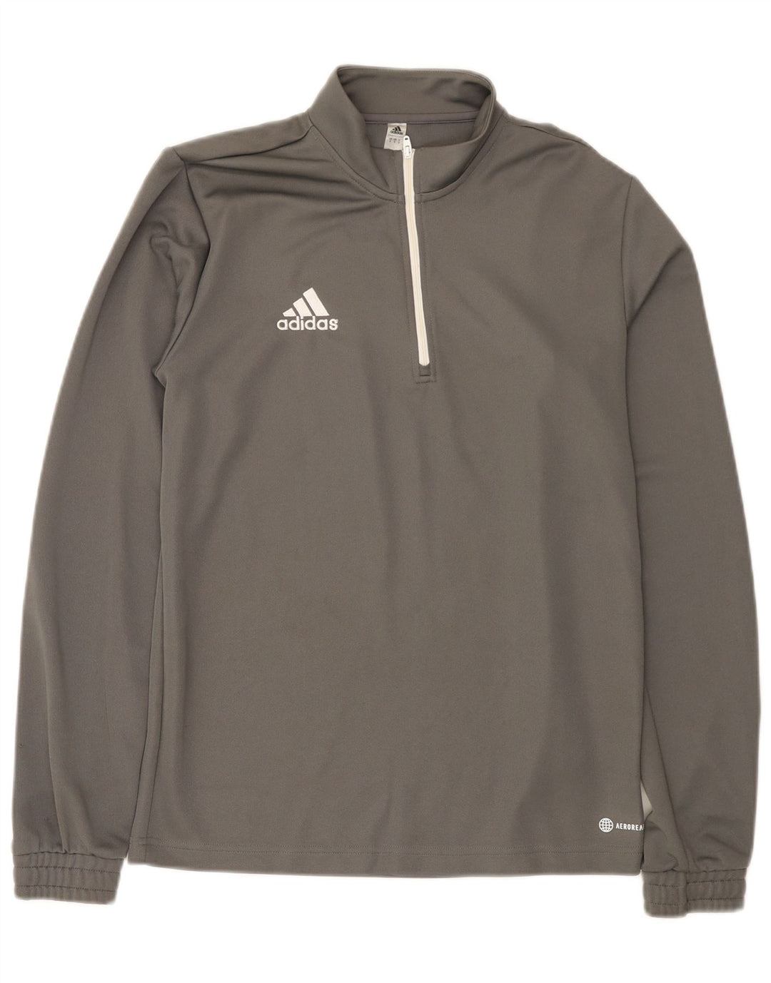 Adidas Mens Aeroready Zip Neck Pullover Tracksuit Top Small Grey Polyester