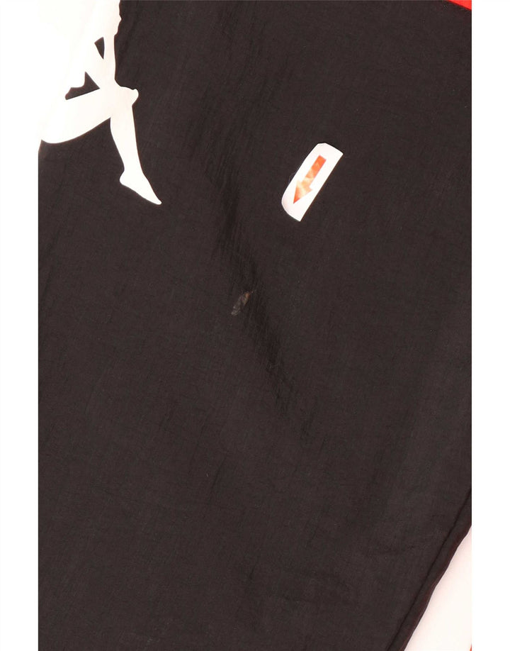 Kappa Mens Graphic Tracksuit Top Jacket Small Black Colourblock Polyamide