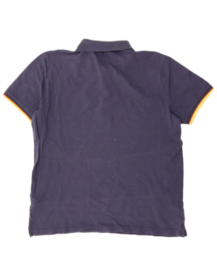 K-Way Mens Polo Shirt 2XL Navy Blue Cotton