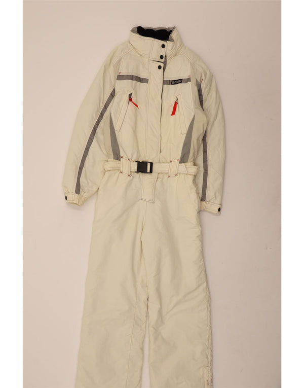 Colmar Womens Hooded Ski Jumpsuit IT 44 Medium Beige