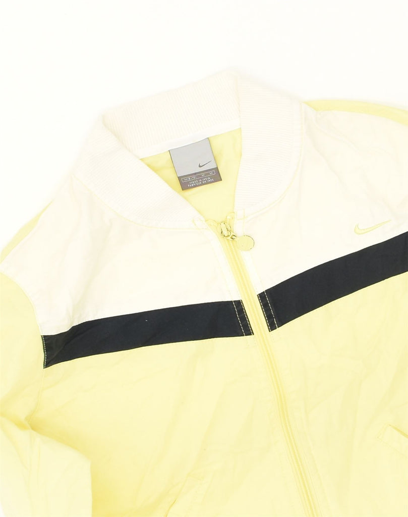 NIKE Womens Tracksuit Top Jacket US 8/10 Medium Yellow Colourblock Cotton | Vintage Nike | Thrift | Second-Hand Nike | Used Clothing | Messina Hembry 