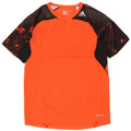 Adidas Mens Tech Fit T-Shirt Top Small Orange Colourblock Polyester