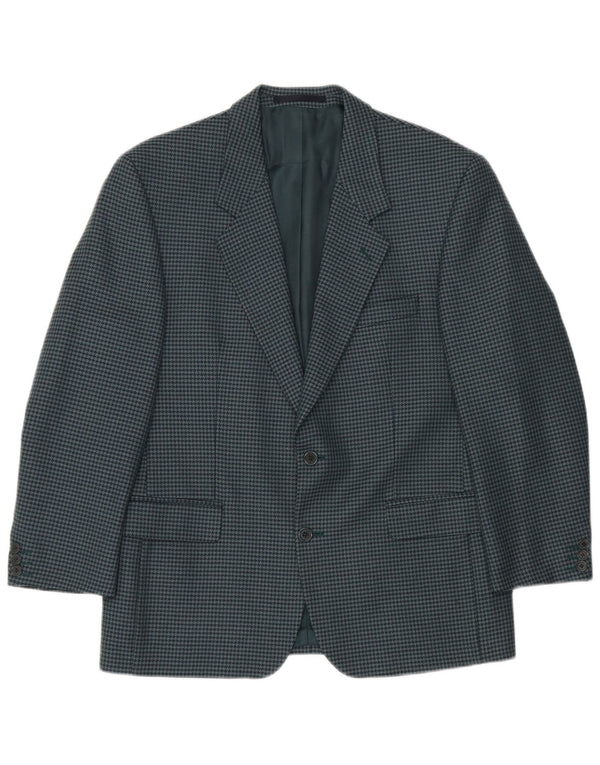 Douglas Mens 2 Button Blazer Jacket IT 50 Large Green Houndstooth