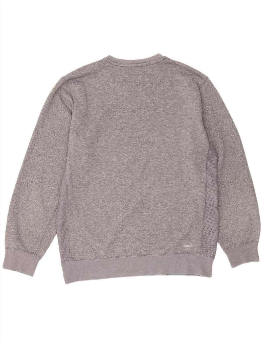 ADIDAS Mens Climalite Sweatshirt Jumper Medium Grey Polyester
