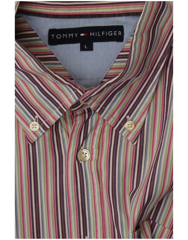 Tommy Hilfiger Mens Shirt Large Multicoloured Striped