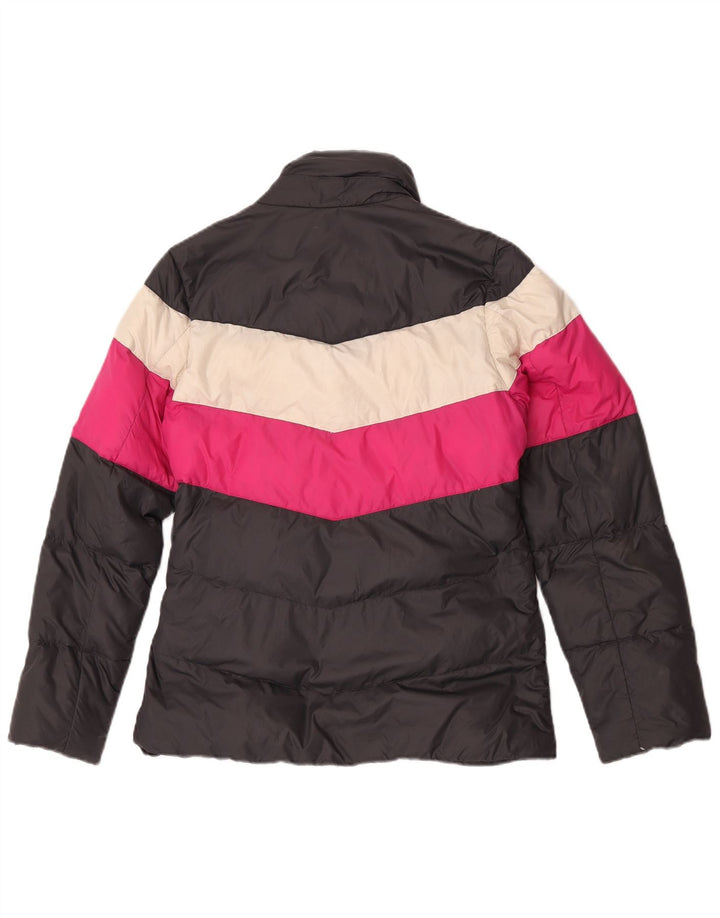 Nike Womens Padded Jacket UK 14 Medium Black Colourblock