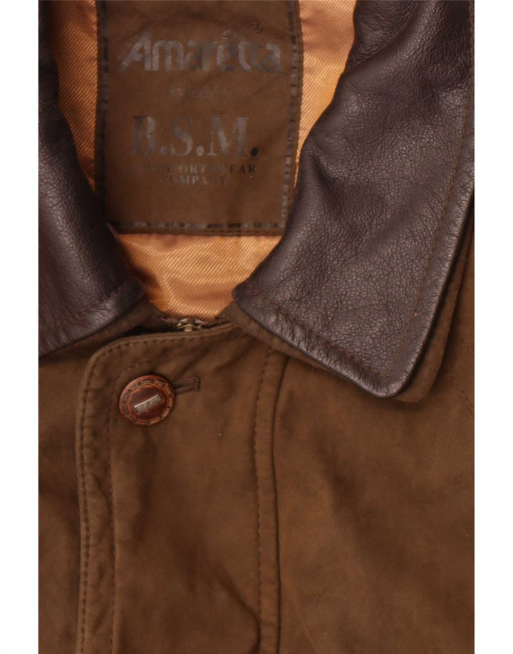 B.S.M Mens Overcoat UK 42 XL Khaki Polyamide