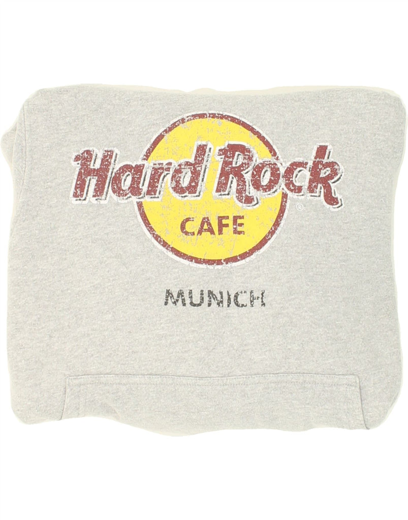 HARD ROCK CAFE Womens Munich Graphic Hoodie Jumper UK 10 Small Grey Cotton Vintage Hard Rock Cafe and Second-Hand Hard Rock Cafe from Messina Hembry 