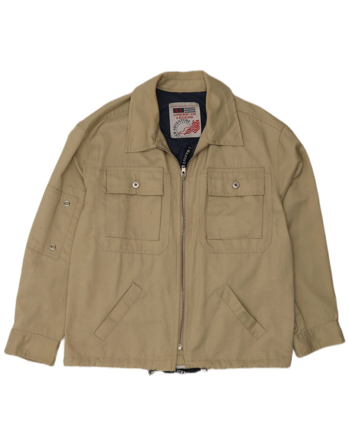 American Legend Mens Utility Jacket UK 38 Medium Beige Cotton