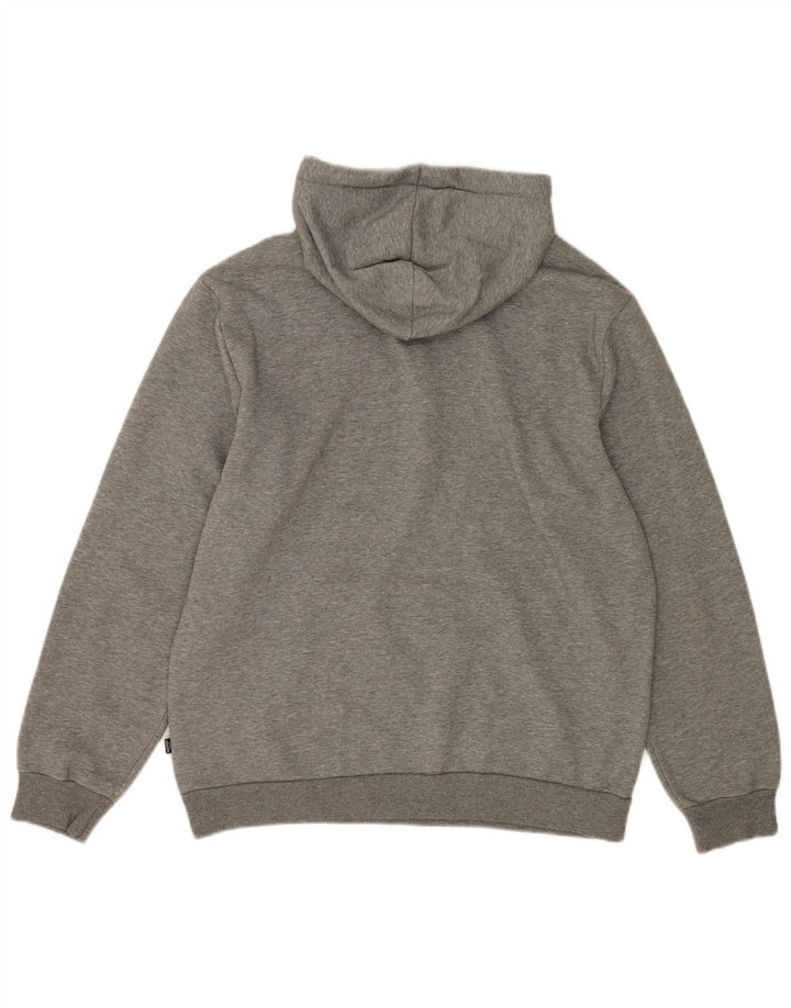 Puma Mens Graphic Hoodie Jumper Medium Grey Flecked Cotton