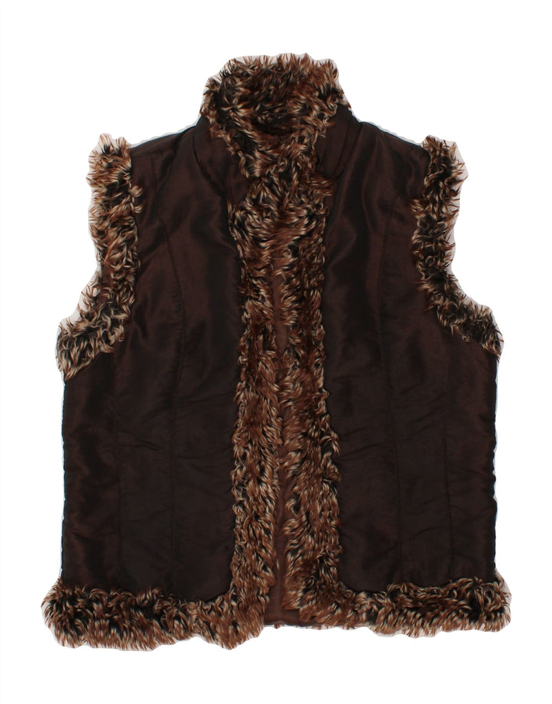 PER UNA Womens Gilet UK 14 Medium Brown Acrylic Vintage Per Una and Second-Hand Per Una from Messina Hembry 