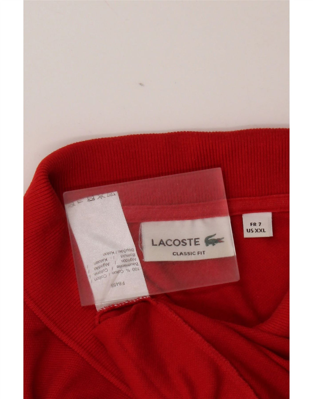 Lacoste Mens Classic Fit Polo Shirt Size 7 2XL Red Cotton