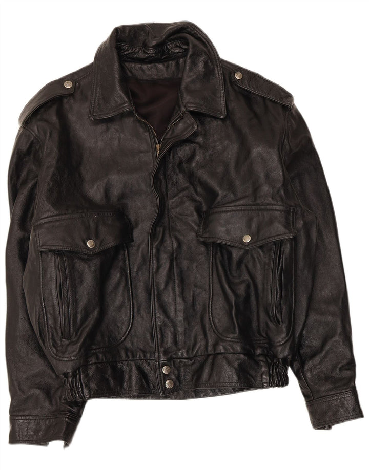 Garage Mens Military Bomber Jacket UK 38 Medium Black
