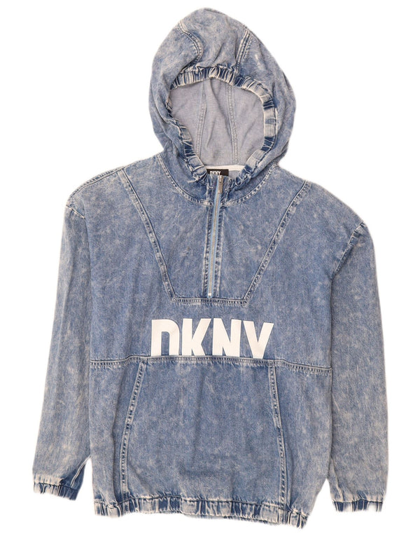 DKNY Boys Graphic Pullover Denim Jacket 15-16 Years Medium Blue Cotton