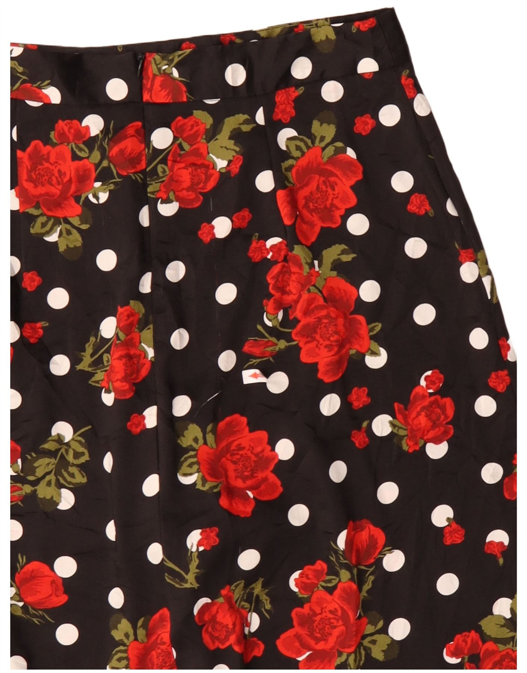 Zara Womens Asymmetric A-Line Skirt Medium W30 Black Floral Polyester
