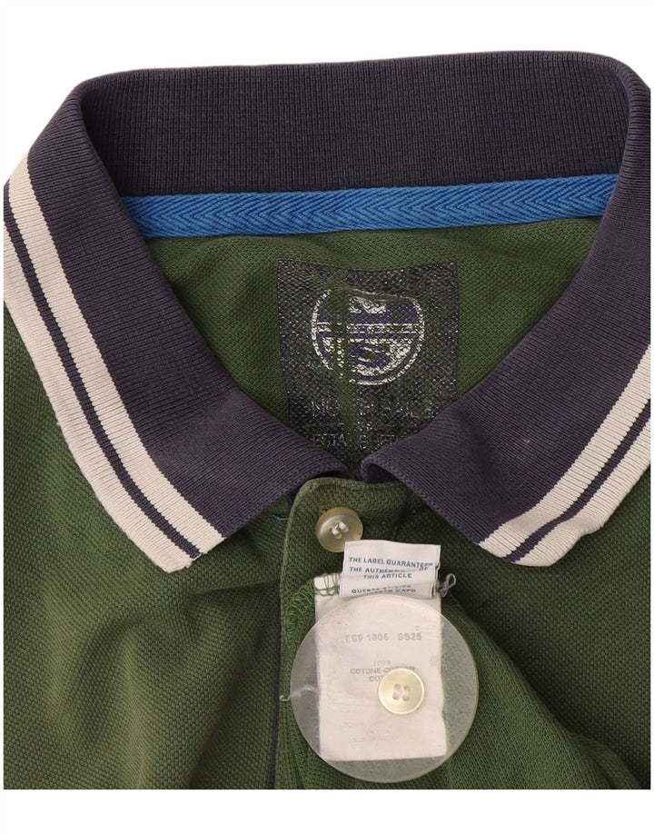 North Sails Mens Polo Shirt XL Green Cotton