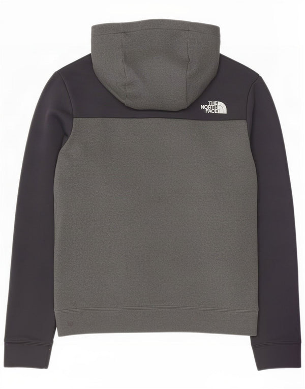 The North Face Mens Zip Neck Hoodie Jumper Small Grey Colourblock Polyester