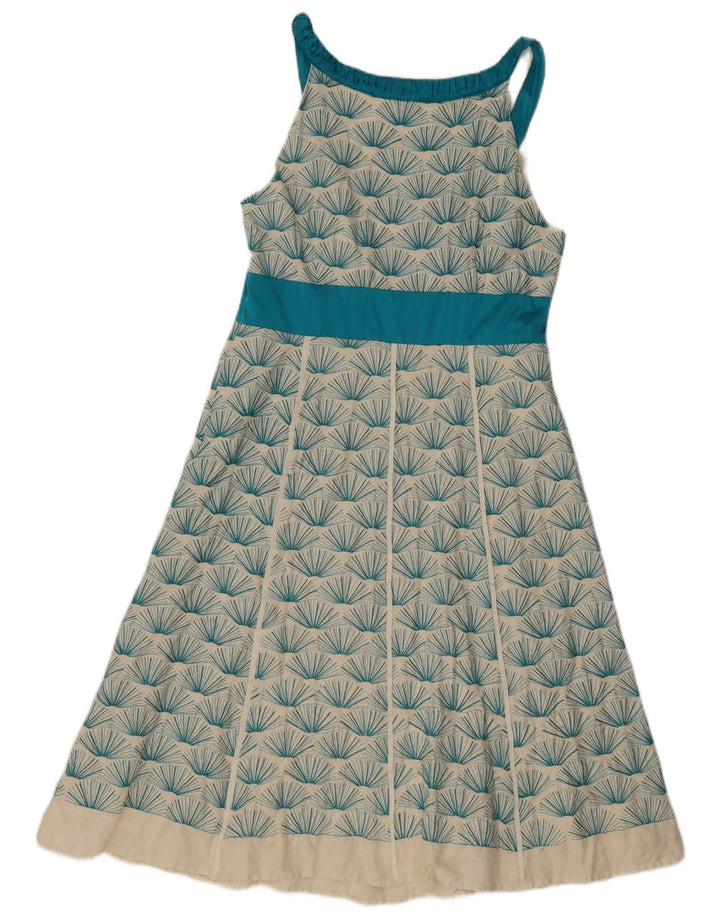 Monsoon Womens Abstract Pattern A-Line Dress UK 16 Large Off White