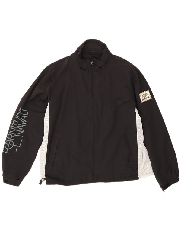 Murphy & Nye Mens Graphic Tracksuit Top Jacket Large Black Colourblock
