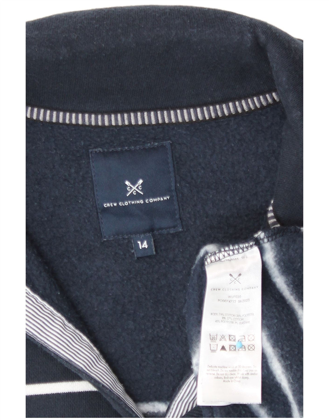 Crew Clothing Womens Sweatshirt Jumper UK 14 Medium Navy Blue Nautical