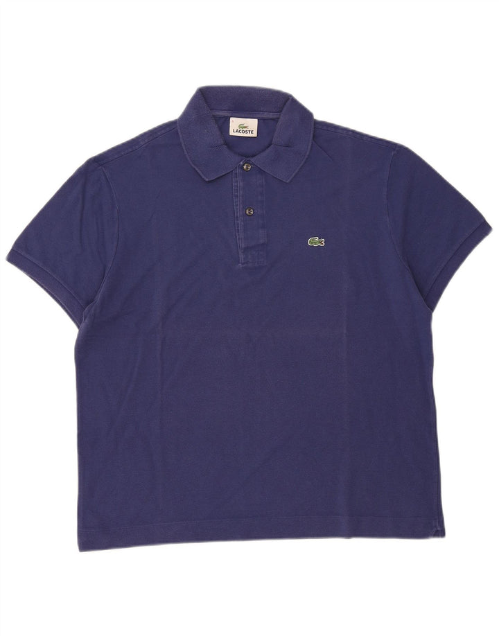 LACOSTE Mens Polo Shirt Size 5 Large Navy Blue Cotton